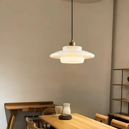 Simple White Glass Pendant Light