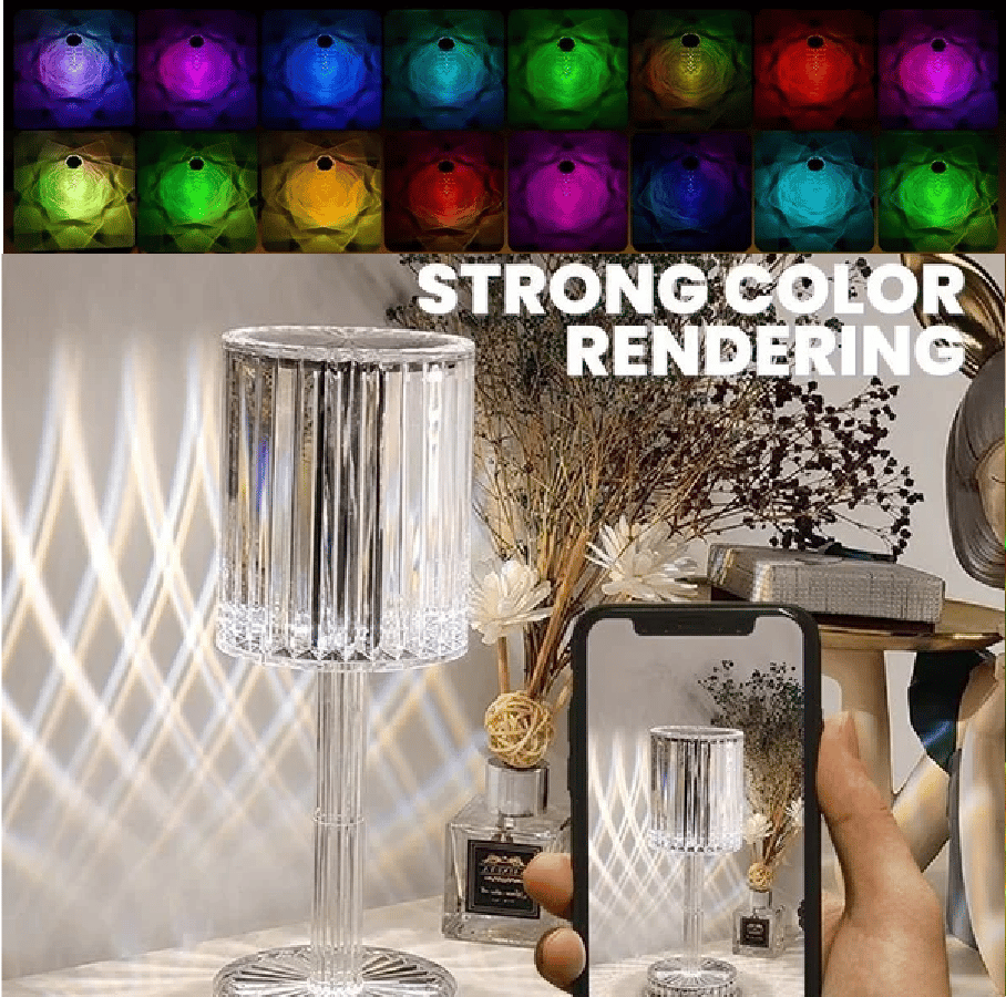 Sleek Dimmable Crystal Table Lamp