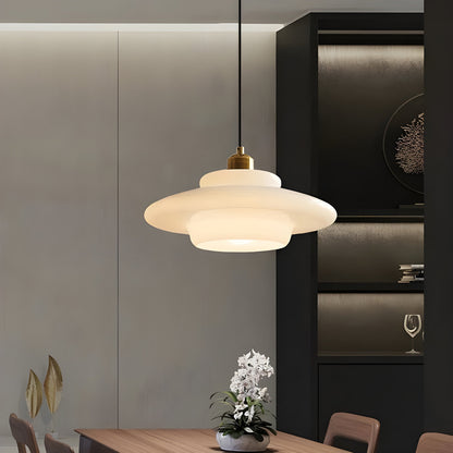 Simple White Glass Pendant Light