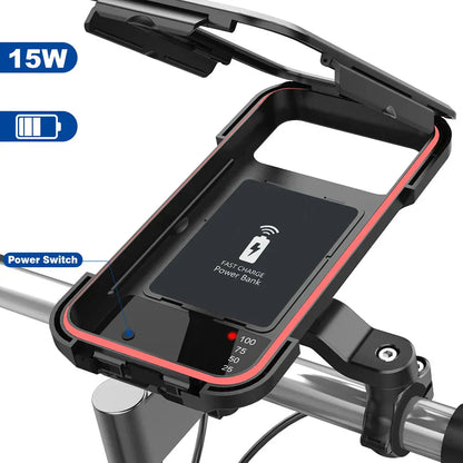 Waterproof Bike Phone Mount with Wireless Charger