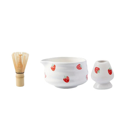 Pink Ceramic Matcha Tea Bowl Set Large Premium Quality