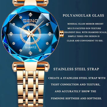 Ladies Glittering Silver Tone Watch
