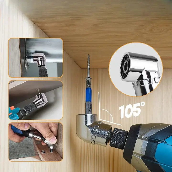 Right Angle Drill Attachment with Magnetic Grip Set - Cofik