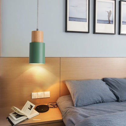 Stylish Wooden Metal Pendant Lamp Adjustable Lighting