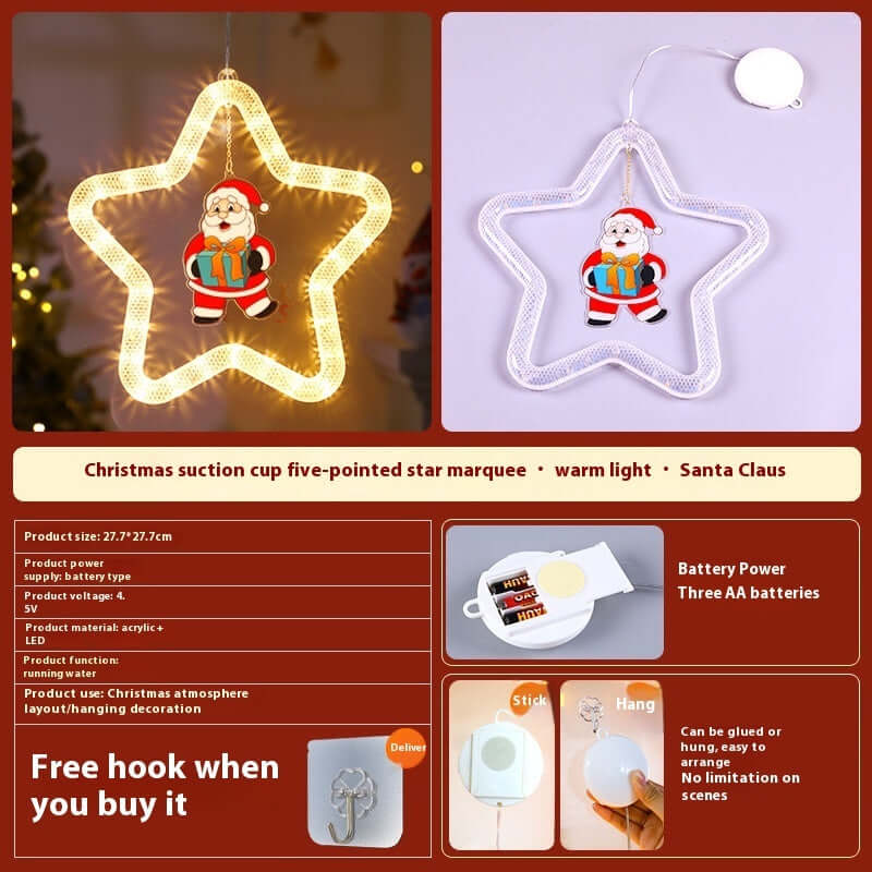 Festive Christmas Star LED Window Light Decoration