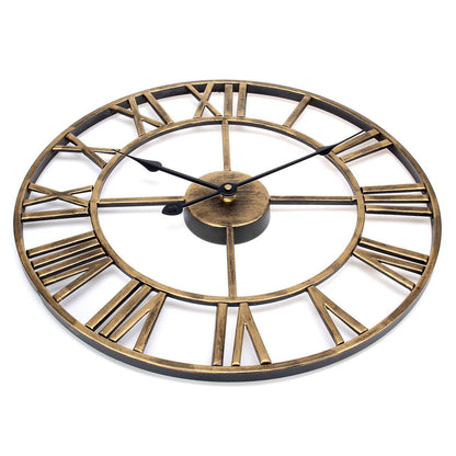 Classic Roman Numeral Quiet Wall Clock 16 Inch Metal