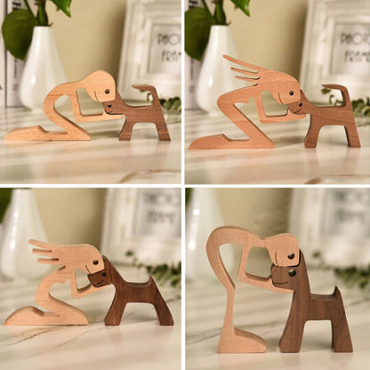 Handcrafted Wooden Pet Figurine Decor