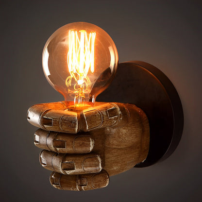 Edgy Metal Fist Wall Light Industrial Lamp Sconce