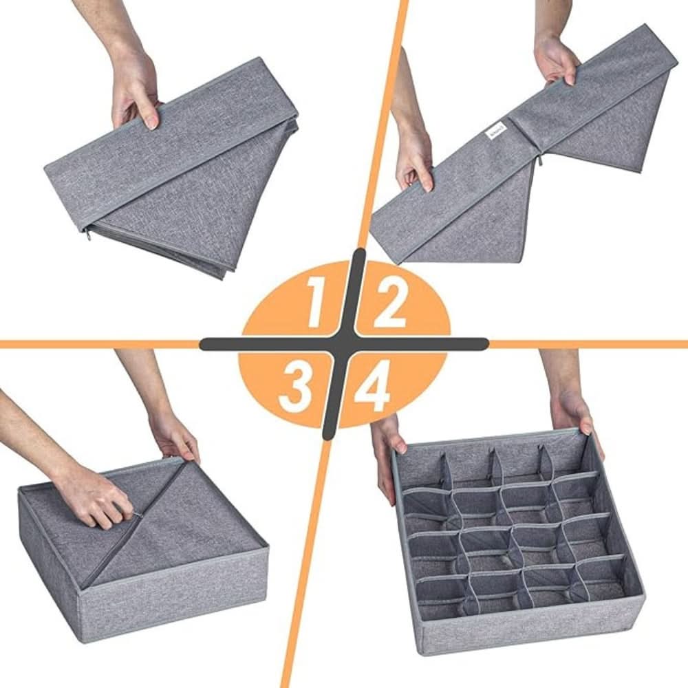 Collapsible Closet Underwear and Sock Storage Organizer