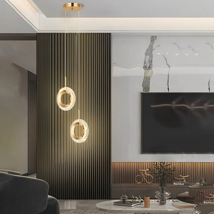 Simple Round Glass 3 Level Dimmable LED Pendant Light