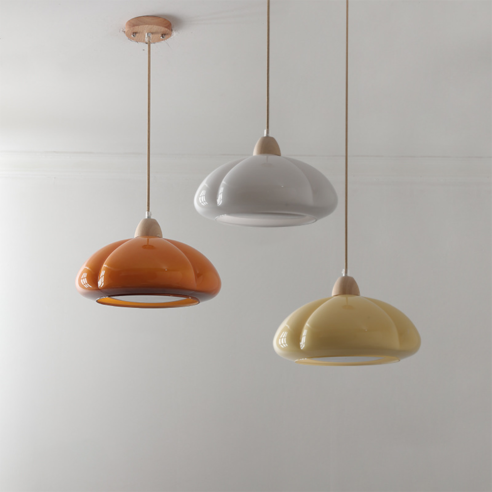 Classic Hanging Glass Pumpkin Lamp