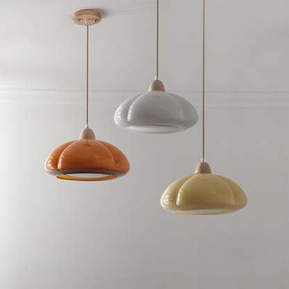 Classic Hanging Glass Pumpkin Lamp