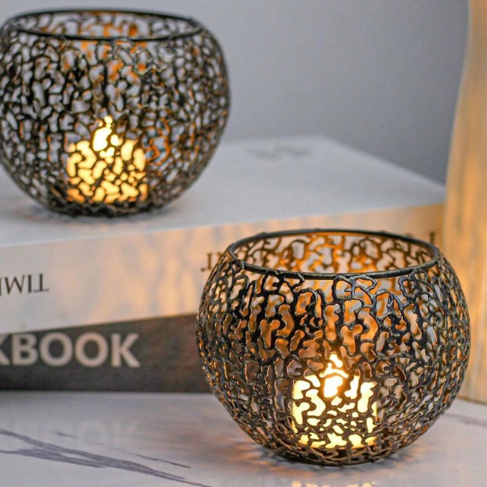 Clear Round Glass Candle Holder