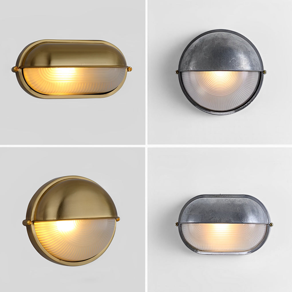 Vintage Metal Glass Outdoor Industrial Wall Light