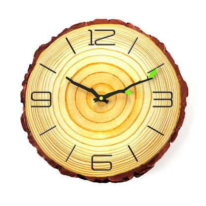 Natural Wood Round Wall Clock