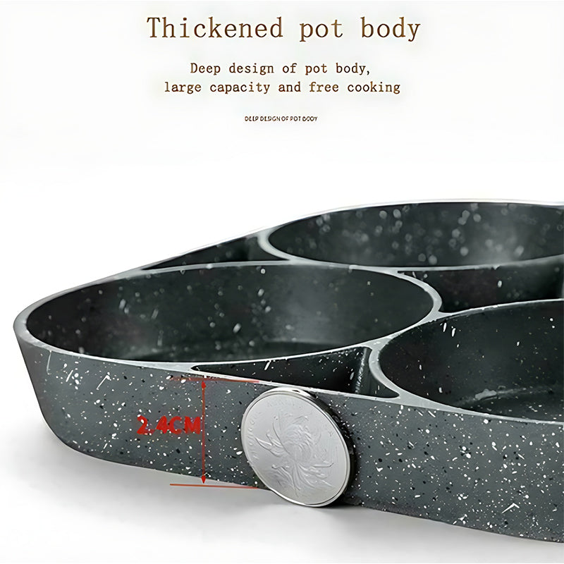 Non-Stick Four Egg Pan, Easy Breakfast Frying Skillet