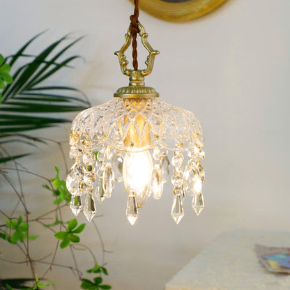 Elegant Crystal Pendant Light GoldFinish