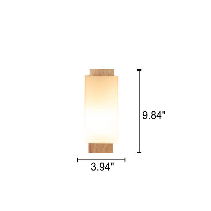Simple Wooden Glass Wall Sconce Lamp