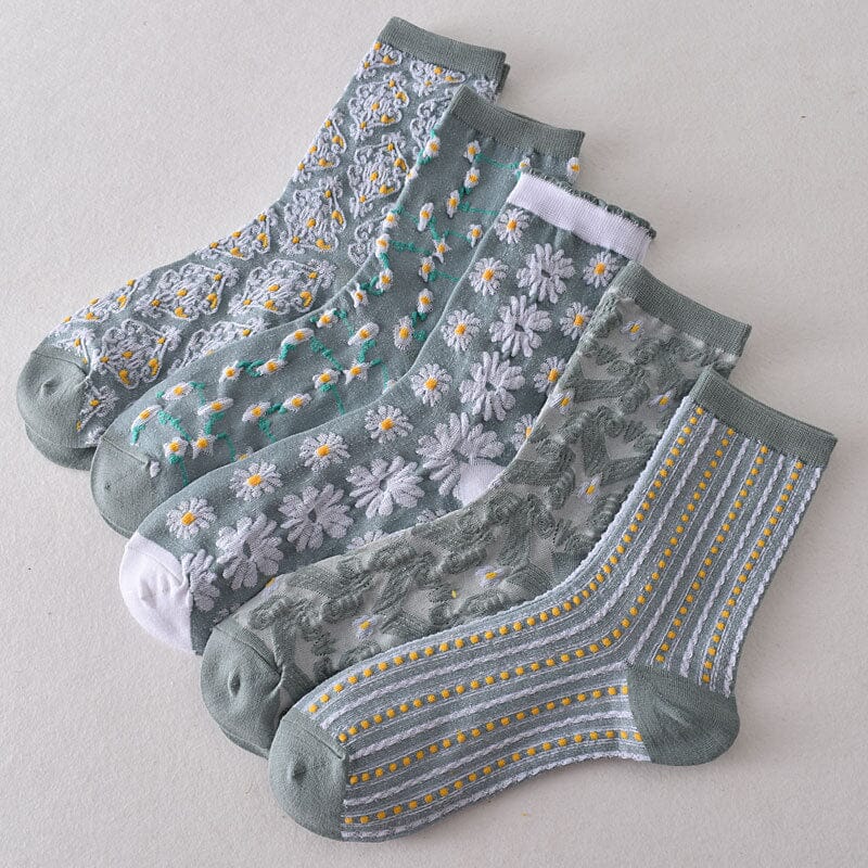 Colorful Womens Flower Patterned Socks (10 Pack)