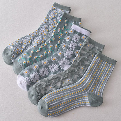 Colorful Womens Flower Patterned Socks (10 Pack)