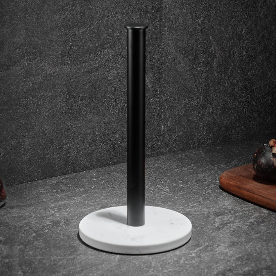 Luxury Marble Paper Towel Holder with Gold Accents