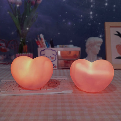Soft Heart Table Lamp Warm LED Nightlight