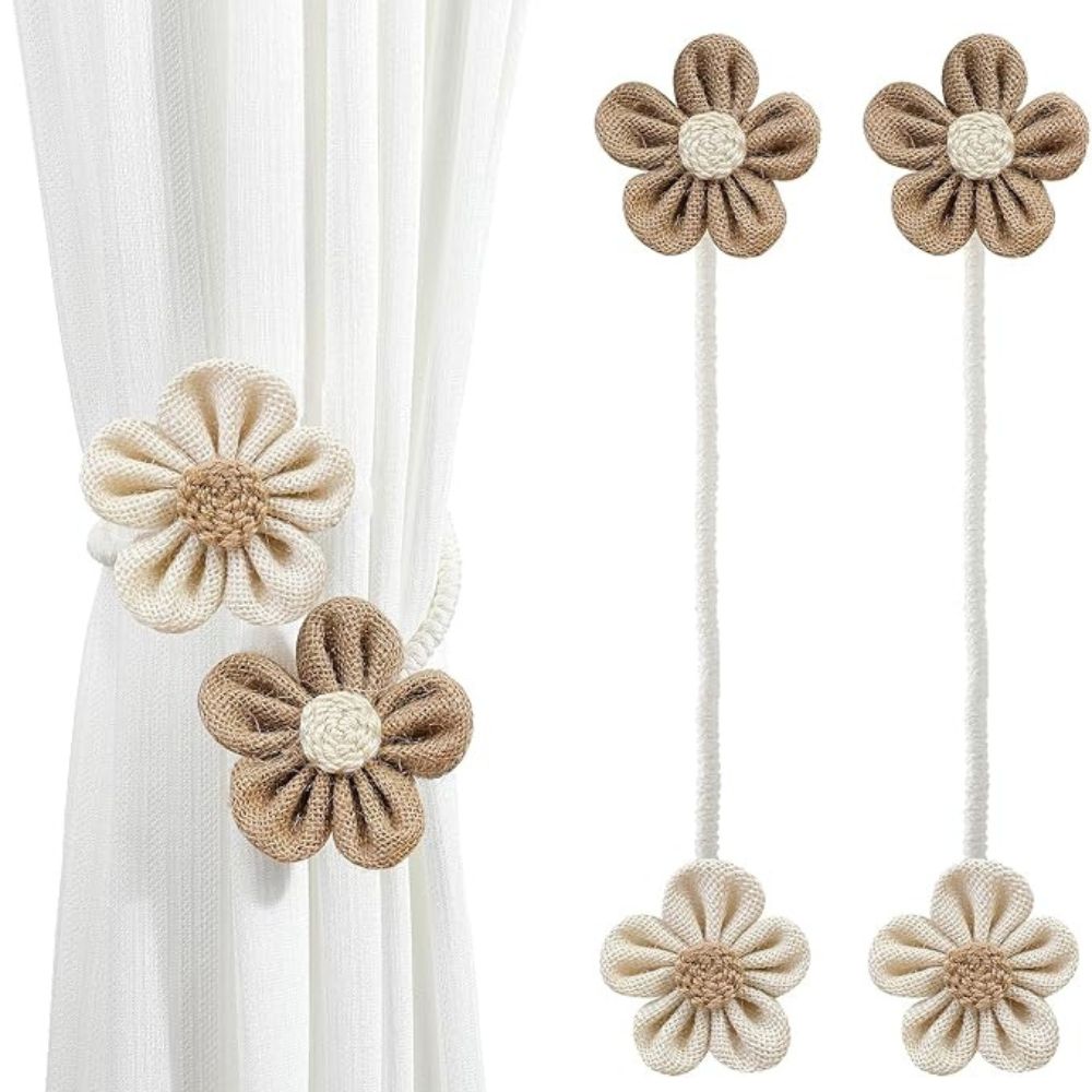 Decorative Floral Curtain Ties | 2 Piece Set