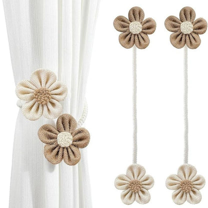 Decorative Floral Curtain Ties | 2 Piece Set