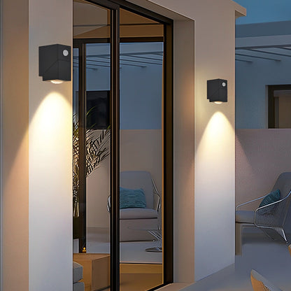 Motion Sensor Outdoor LED Wall Light Black Adjustable