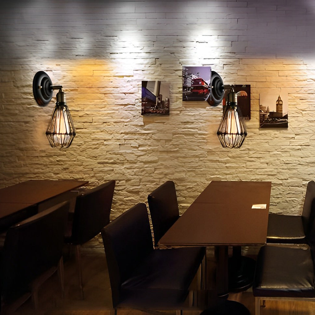 Rustic Metal Adjustable Wall Light Fixture