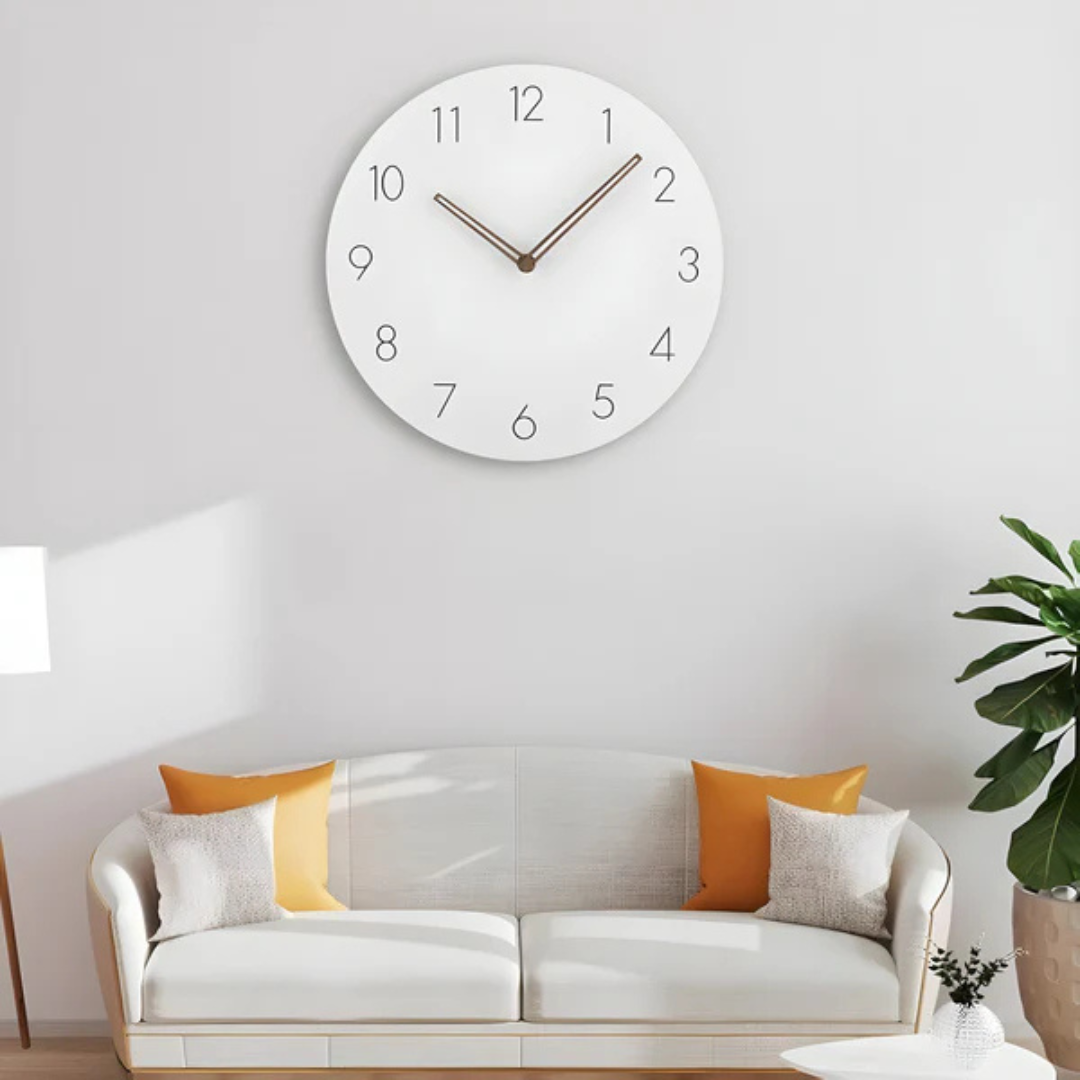 Big Silent Wooden Clock - Modern Minimalist Style