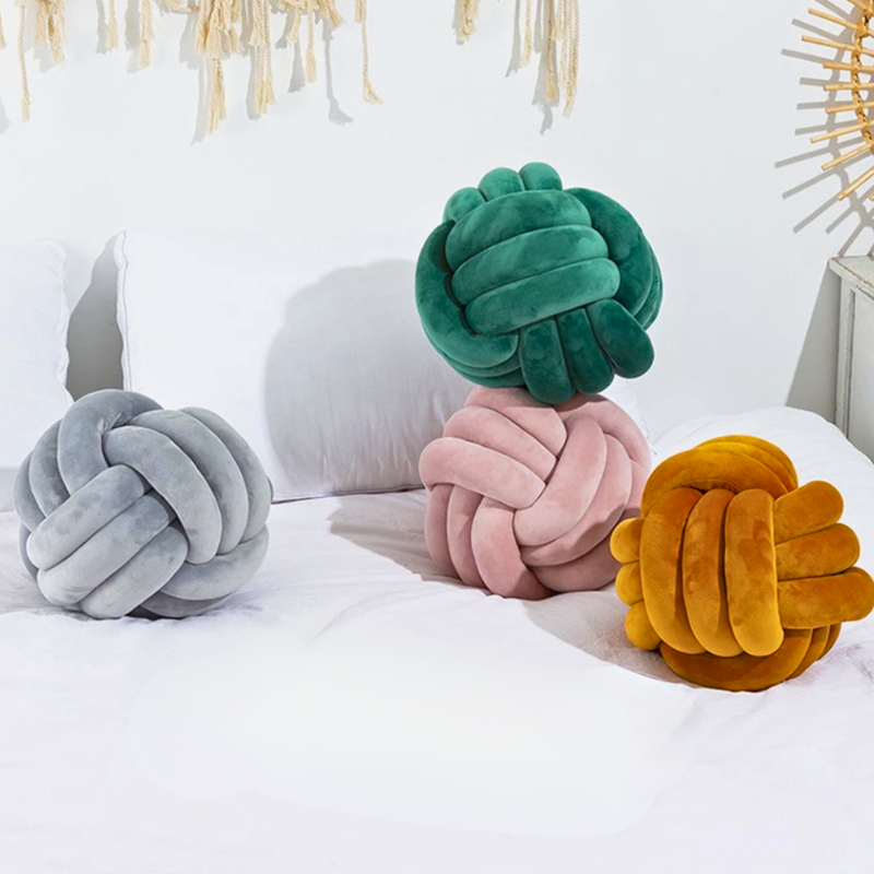 Soft Velvet Knot Throw Pillow