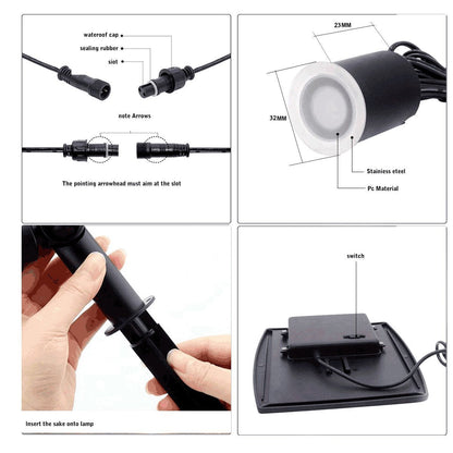 Outdoor Solar Powered LED Step Lights 8 Pack