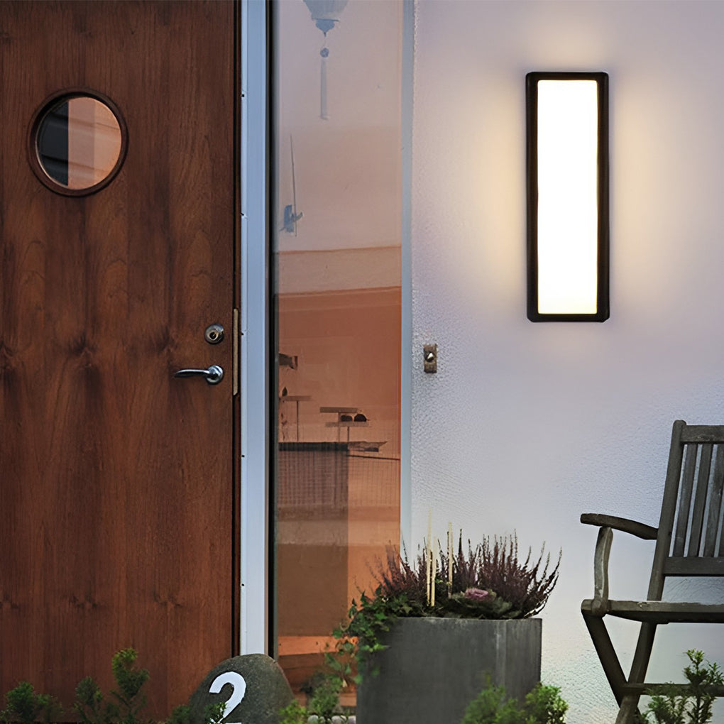 Outdoor Slim LED Motion Activated Black Wall Light