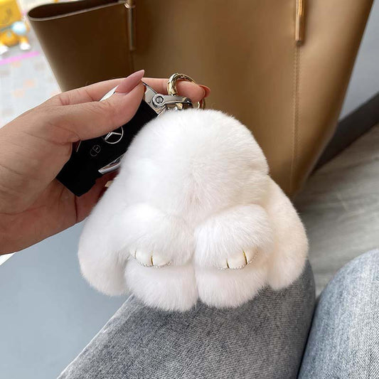Adorable Plush Bunny Pom Pom Keychain Set - Cofik