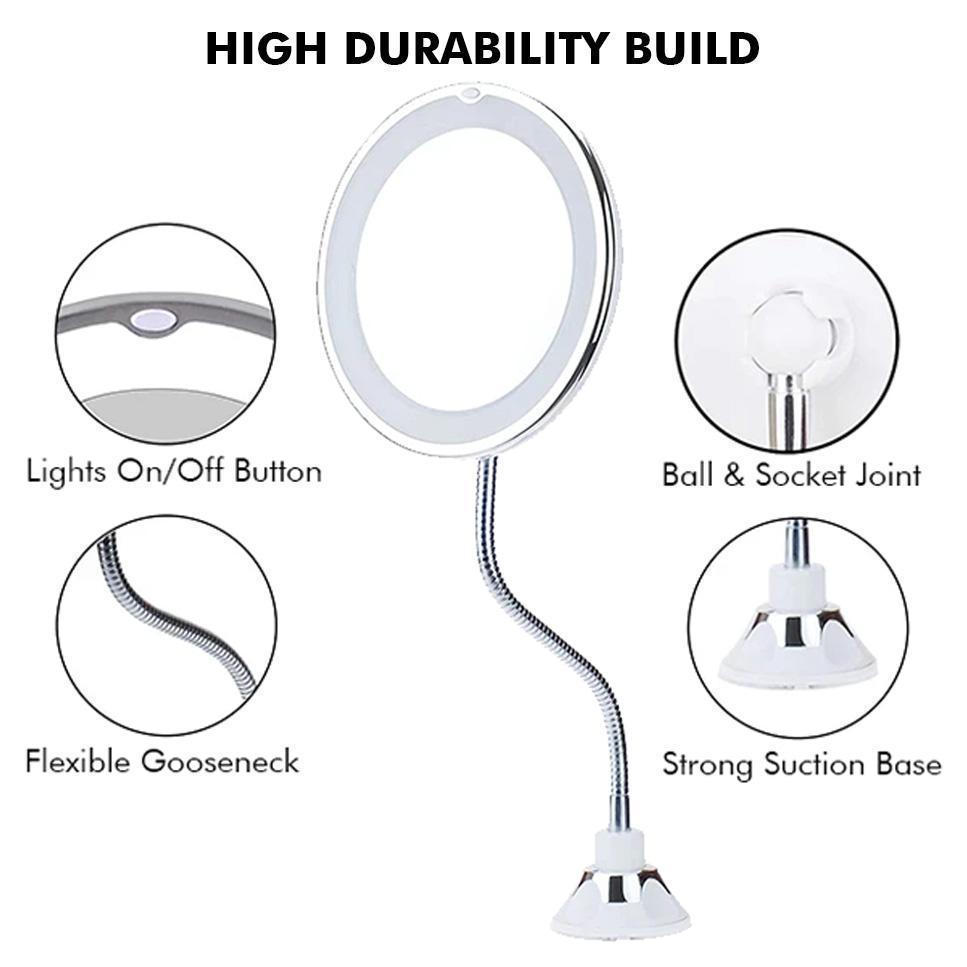 Bright 10x Magnifying LED Vanity Mirror