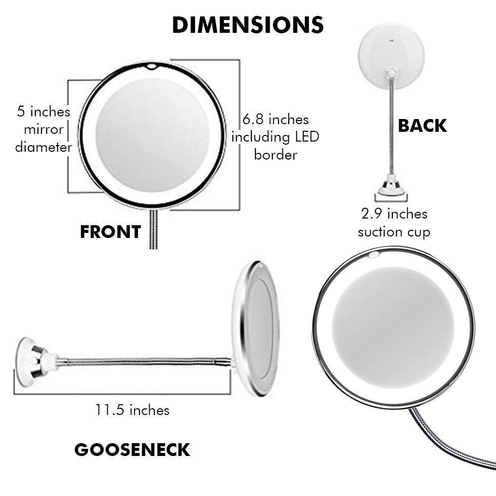 Bright 10x Magnifying LED Vanity Mirror