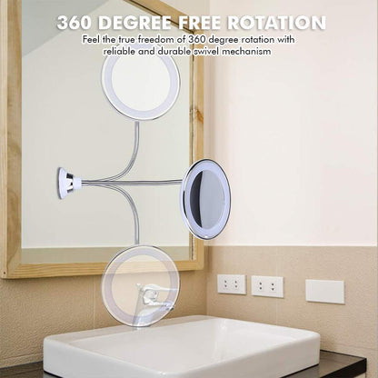 Bright 10x Magnifying LED Vanity Mirror
