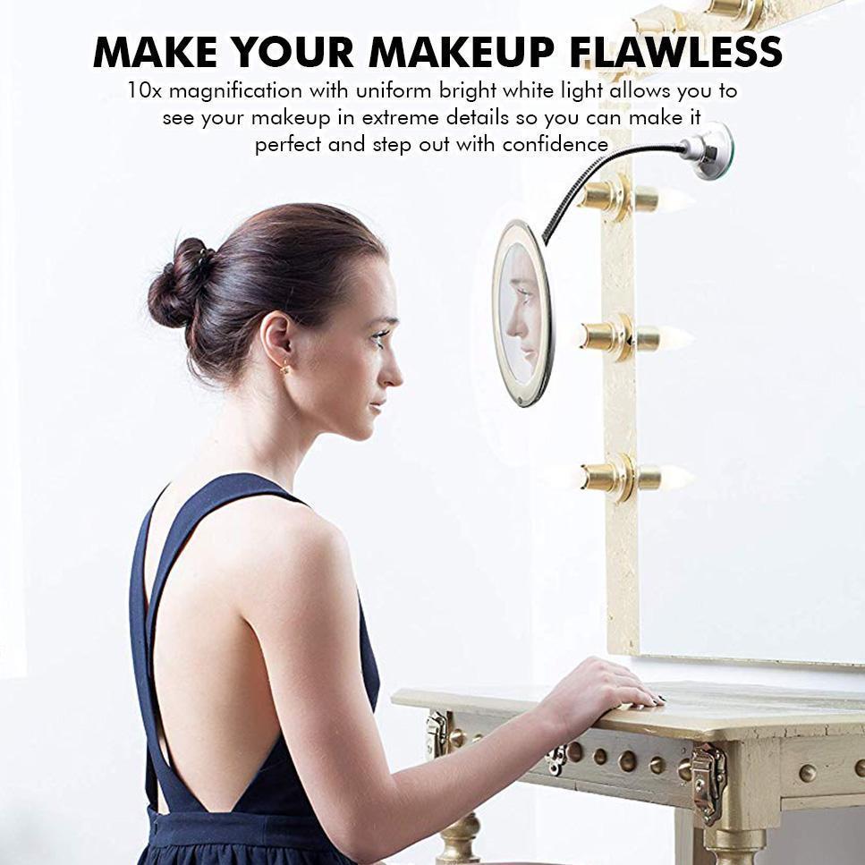 Bright 10x Magnifying LED Vanity Mirror