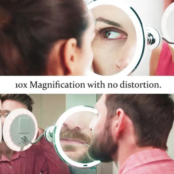 Bright LED Makeup Mirror with 10x Magnification