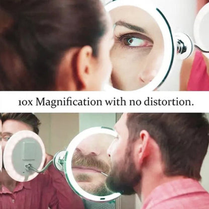 Bright LED Makeup Mirror with 10x Magnification