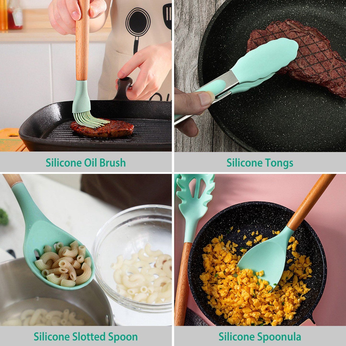 Non-Stick 11-Piece Silicone Kitchen Cookware Set