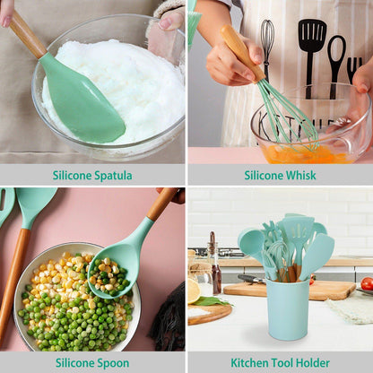 Non-Stick 11-Piece Silicone Kitchen Cookware Set