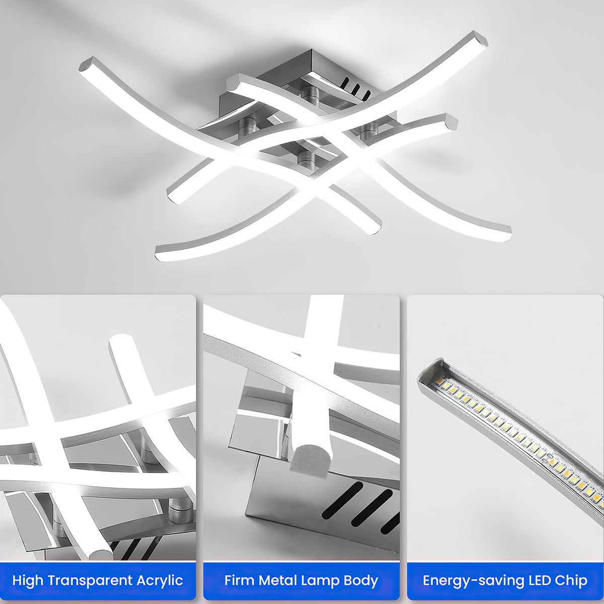 Sleek Metal LED Ceiling Lamp Noxord