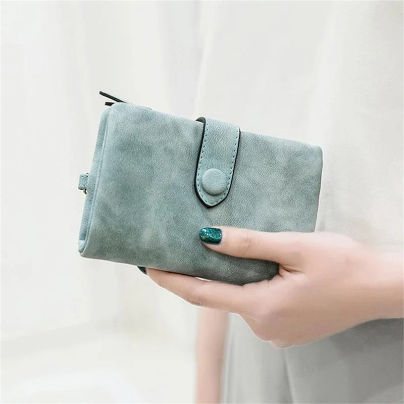 Compact Ladies Leather Tri Fold Wallet