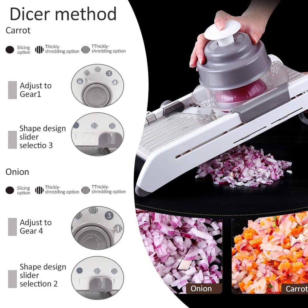 Easy Slice Mandoline - Adjustable Sharp Steel Blade Cutter