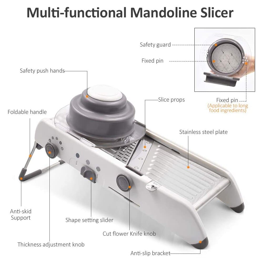 Easy Slice Mandoline - Adjustable Sharp Steel Blade Cutter