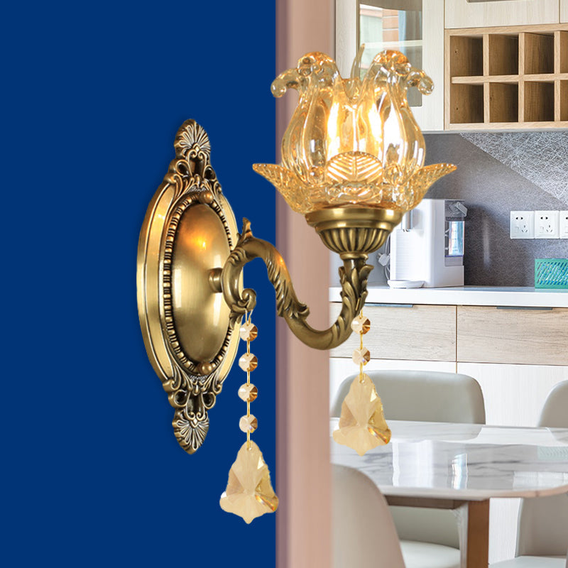Classic Clear Glass Brass Wall Lamp - Cofik