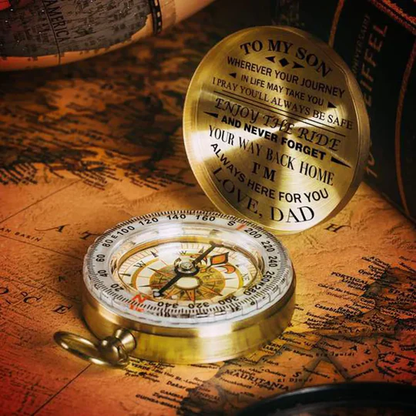 Stylish Dad Gift Compass with Lettering
