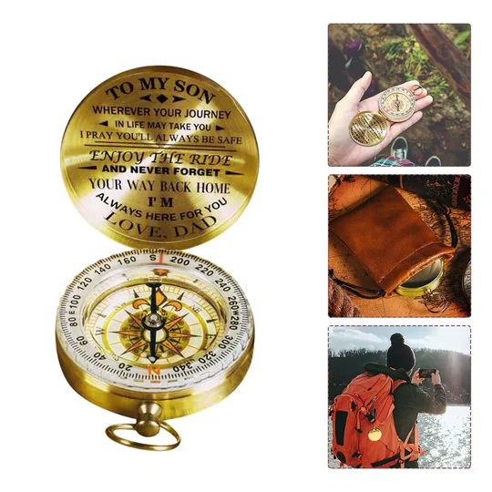 Stylish Dad Gift Compass with Lettering